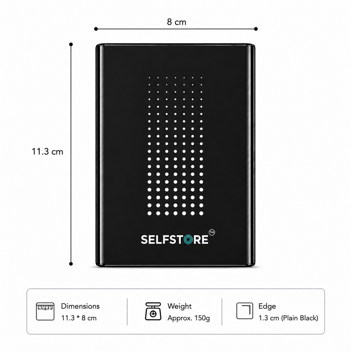 SELFSTORE Portable External Hard Drive USB High Speed Data Storage Drive for Laptop PC Mac Desktop and Backup(500 GB)-Black