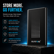SELFSTORE Portable External Hard Drive USB High Speed Data Storage Drive for Laptop PC Mac Desktop and Backup(500 GB)-Black