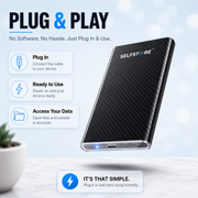 External Hard Drive – USB 3.0 Portable HDD | Ultra Slim, Plug & Play | Fast Data Transfer | Backup Storage for Laptop, PC, Mac (Black) 500 GB