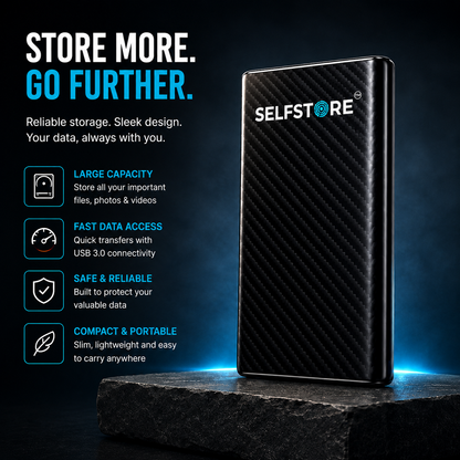 External Hard Drive – USB 3.0 Portable HDD | Ultra Slim, Plug & Play | Fast Data Transfer | Backup Storage for Laptop, PC, Mac (Black) 500 GB